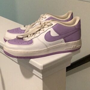 Nike Air Force 1 Purple and White Shoes
